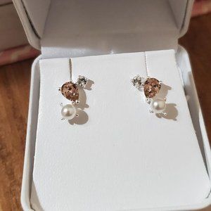 Swarovski 925 Sterling Silver Geometric stud